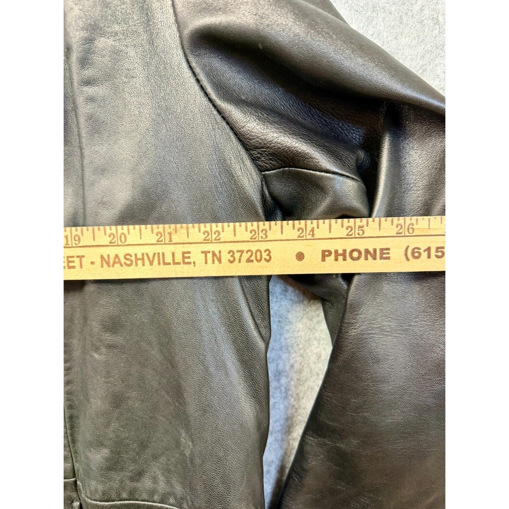 Preston &‎ York Black Lambskin Leather Jacket with Self-Tie Belt Men's Size XL - Picture 8 of 9